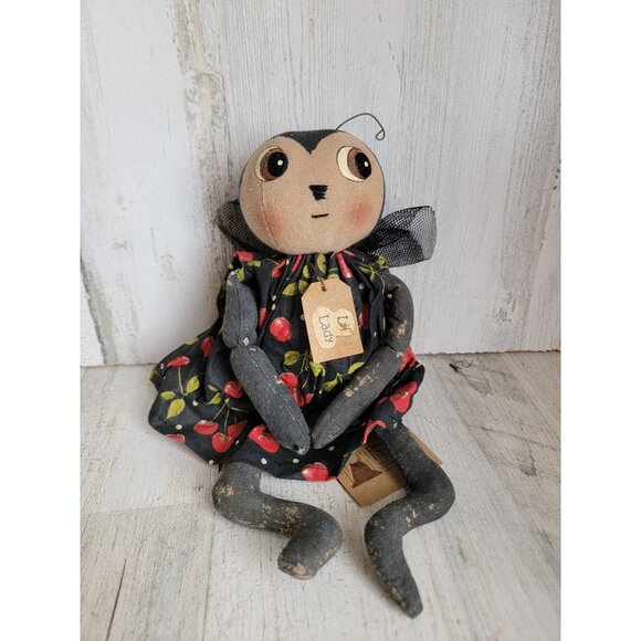 Pearsons Primitive lady bug vintage AS IS plush bug unique figure decor - Picture 1 of 9